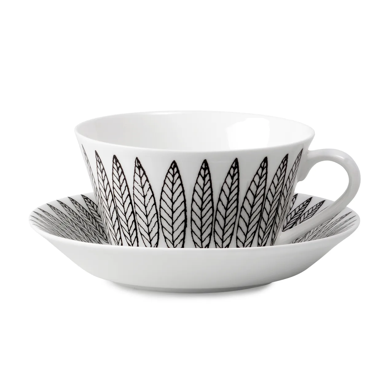 Gustavsbergs Porslinsfabrik Black Salix tea set cone tea cup + saucer