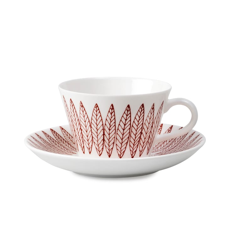 Röd Salix coffee set, cone - coffee cup + saucer - Gustavsbergs Porslinsfabrik