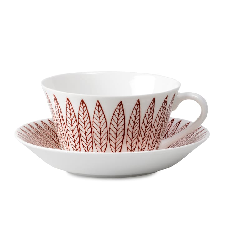 Röd Salix tea set, cone - tea cup + saucer - Gustavsbergs Porslinsfabrik