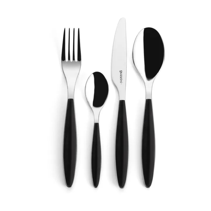 Feeling cutlery set - Black, 24 pieces - Guzzini