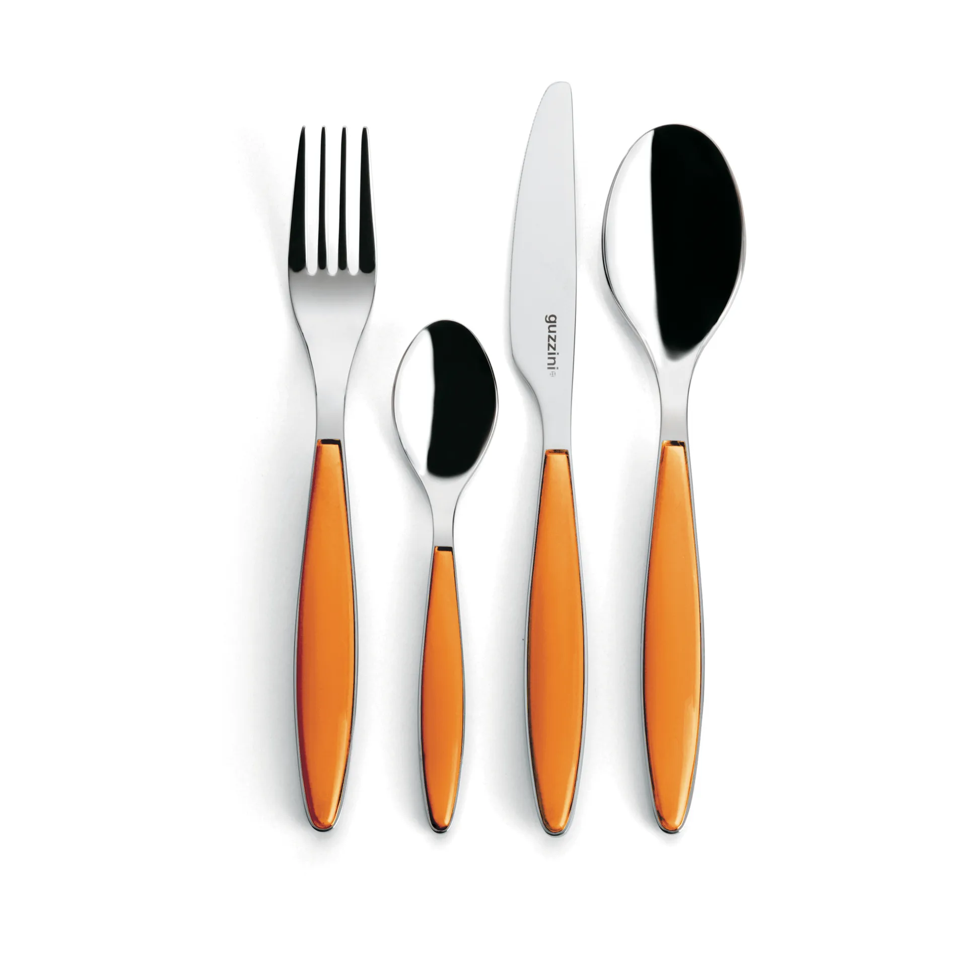 Feeling cutlery set, Clear orange, 24 pieces Guzzini