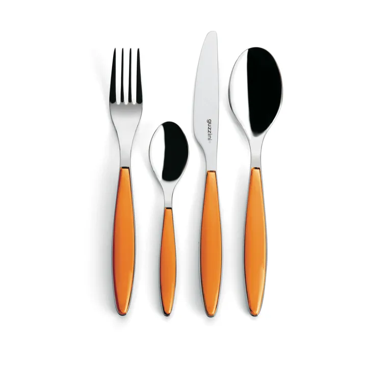 Feeling cutlery set - Clear orange, 24 pieces - Guzzini