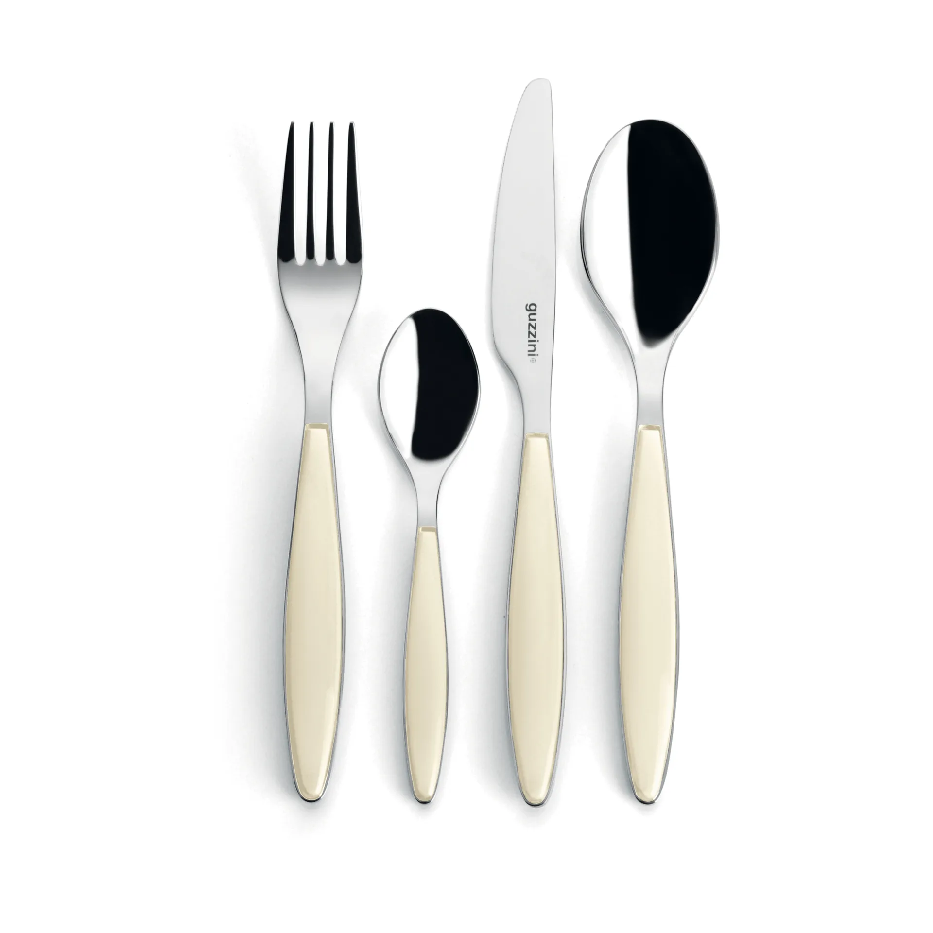 Feeling cutlery set, Cream, 24 pieces Guzzini