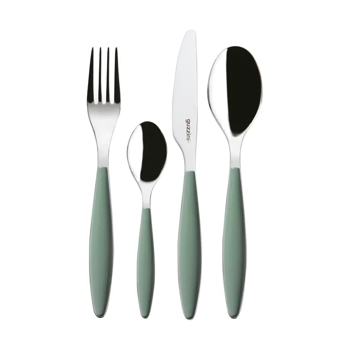 Feeling cutlery set - Green lagoon, 24 pieces - Guzzini