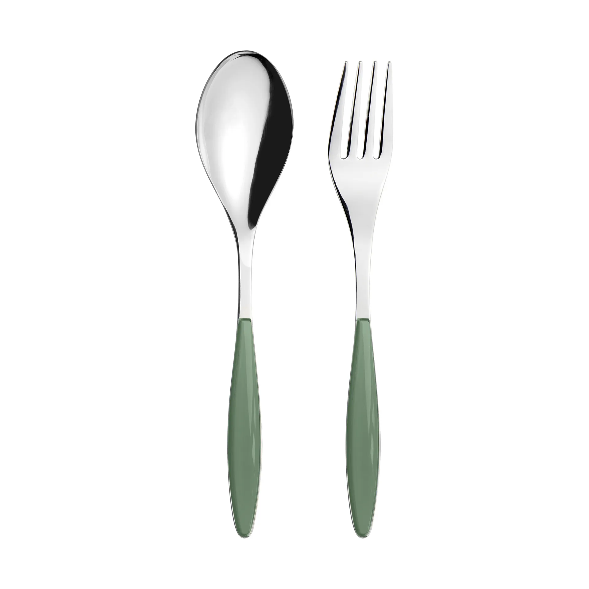 Feeling serving utensils, Green lagoon, 2 pieces Guzzini