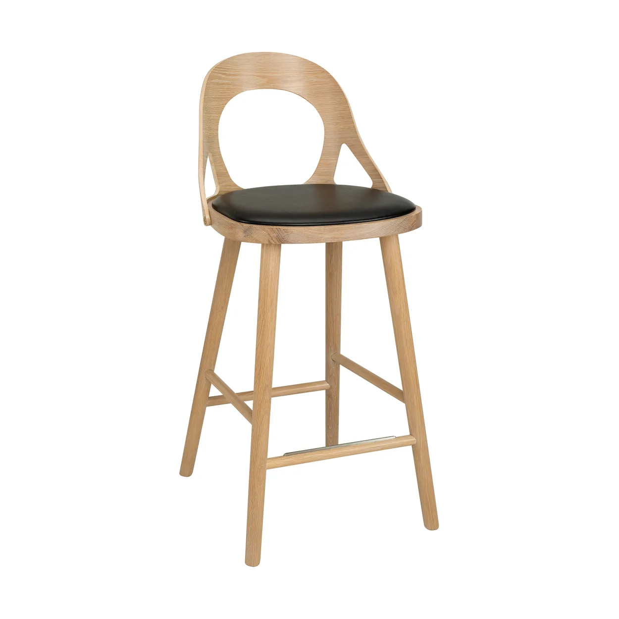 Hans K Colibri bar stool 63 cm Oiled oak-black pad | Scandinavian Design | Bar stools | Brown