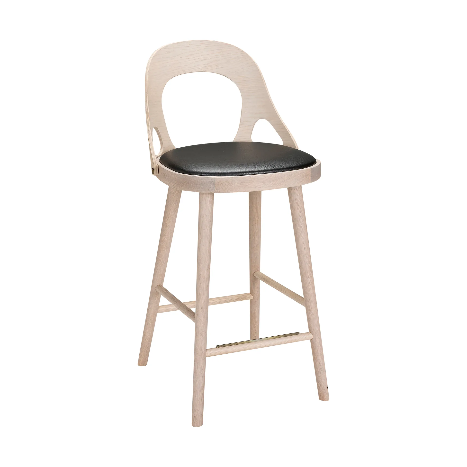 Colibri bar stool 63 cm, Stained blonde oak-black pad Hans K