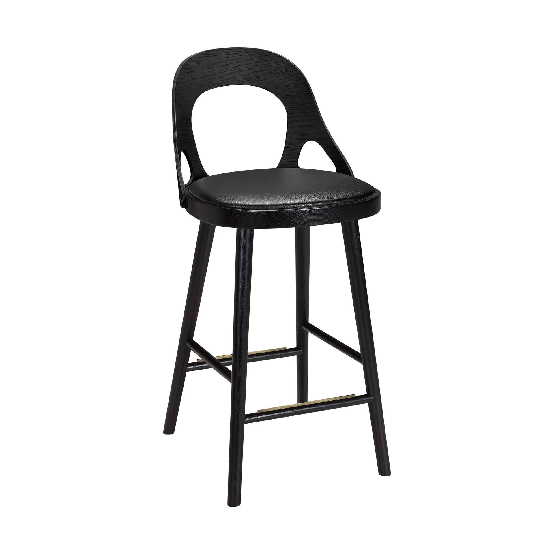 Colibri bar stool 74 cm, Black stained-black pad Hans K