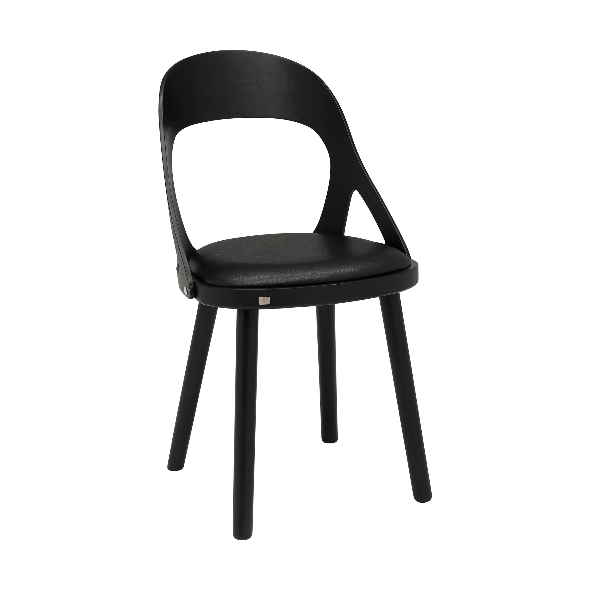 Colibri chair, Stained black oak-black pad Hans K