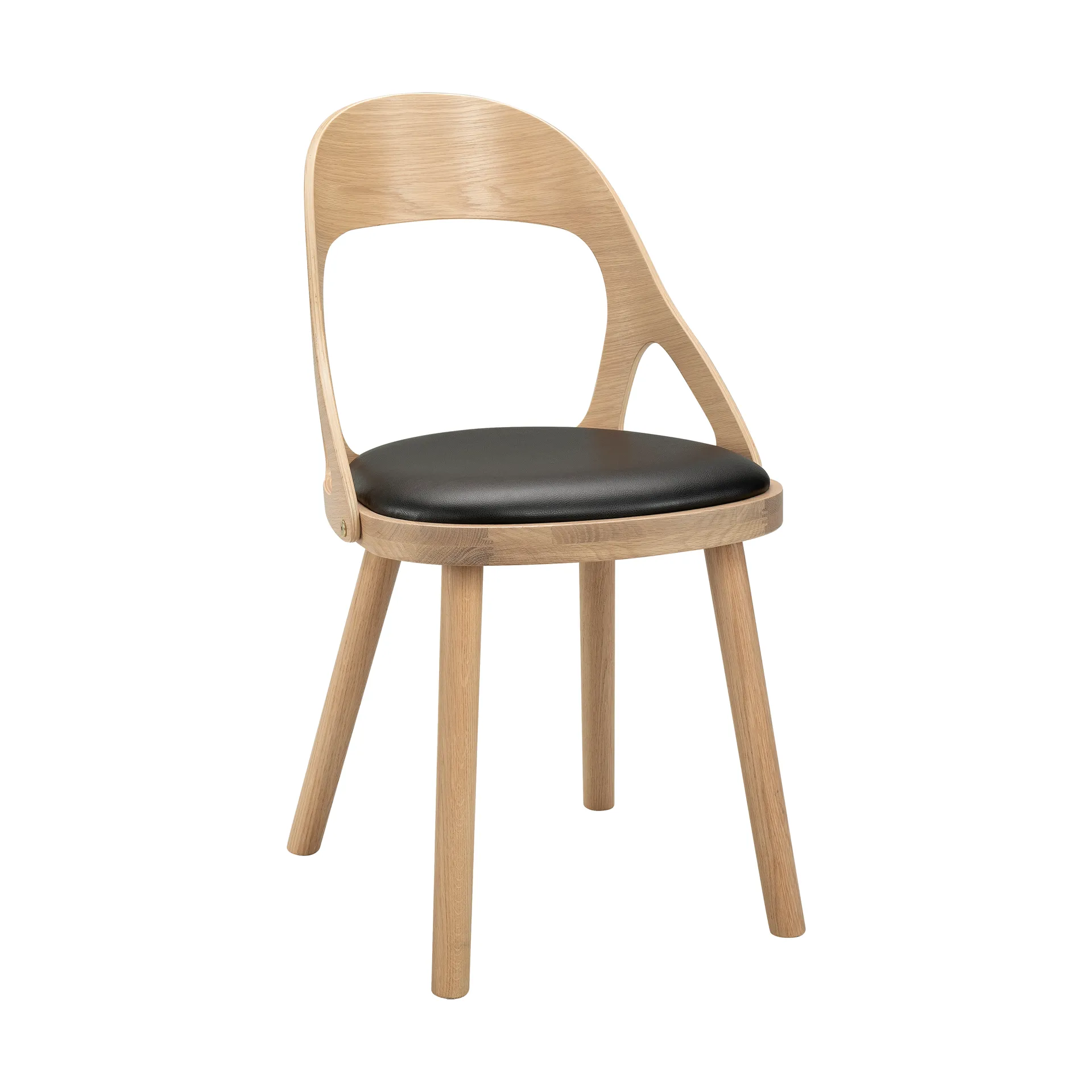 Colibri chair, Stained blonde oak-black pad Hans K