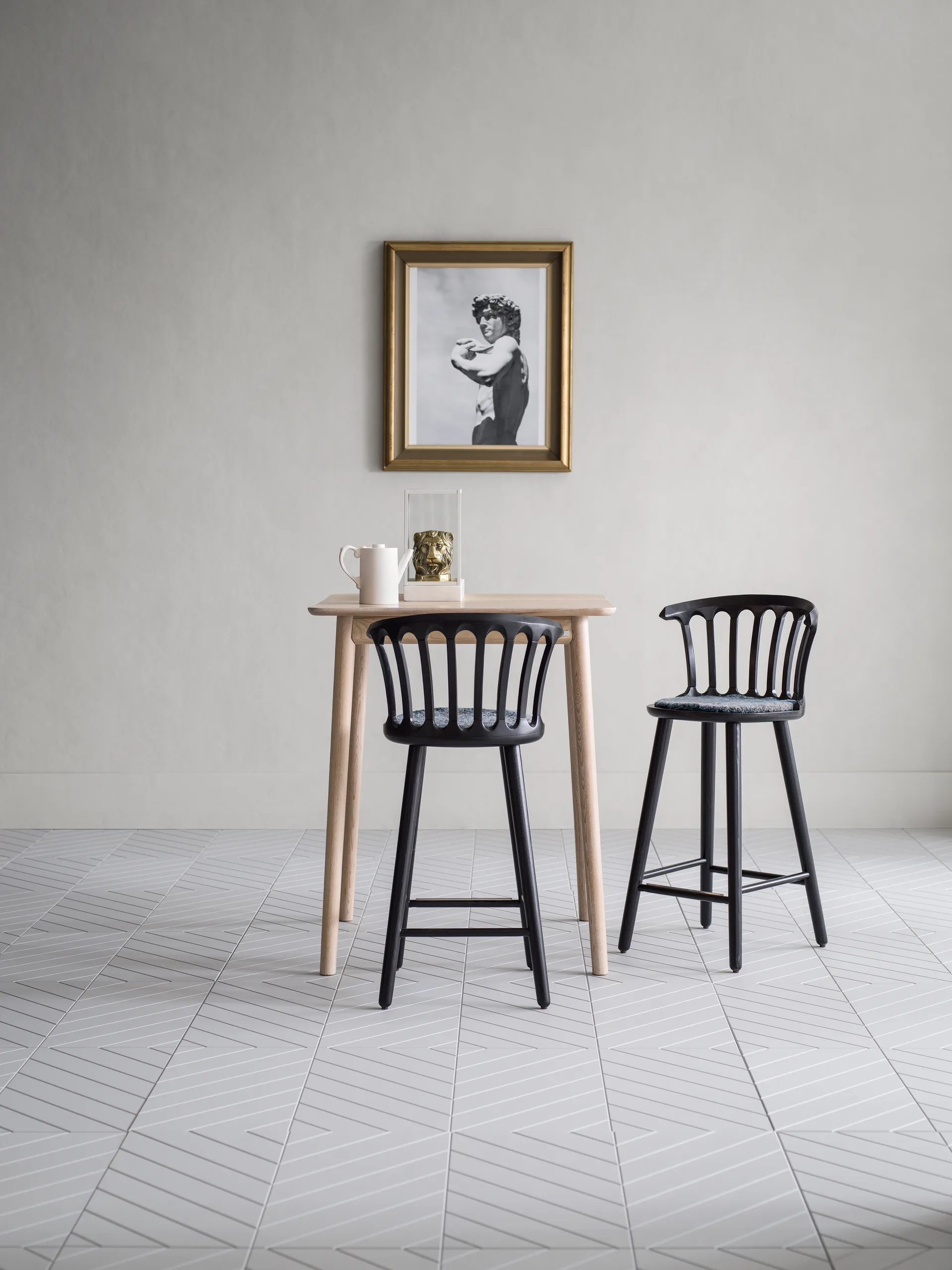 San Marco bar stool 63 cm, Stained black ash Hans K