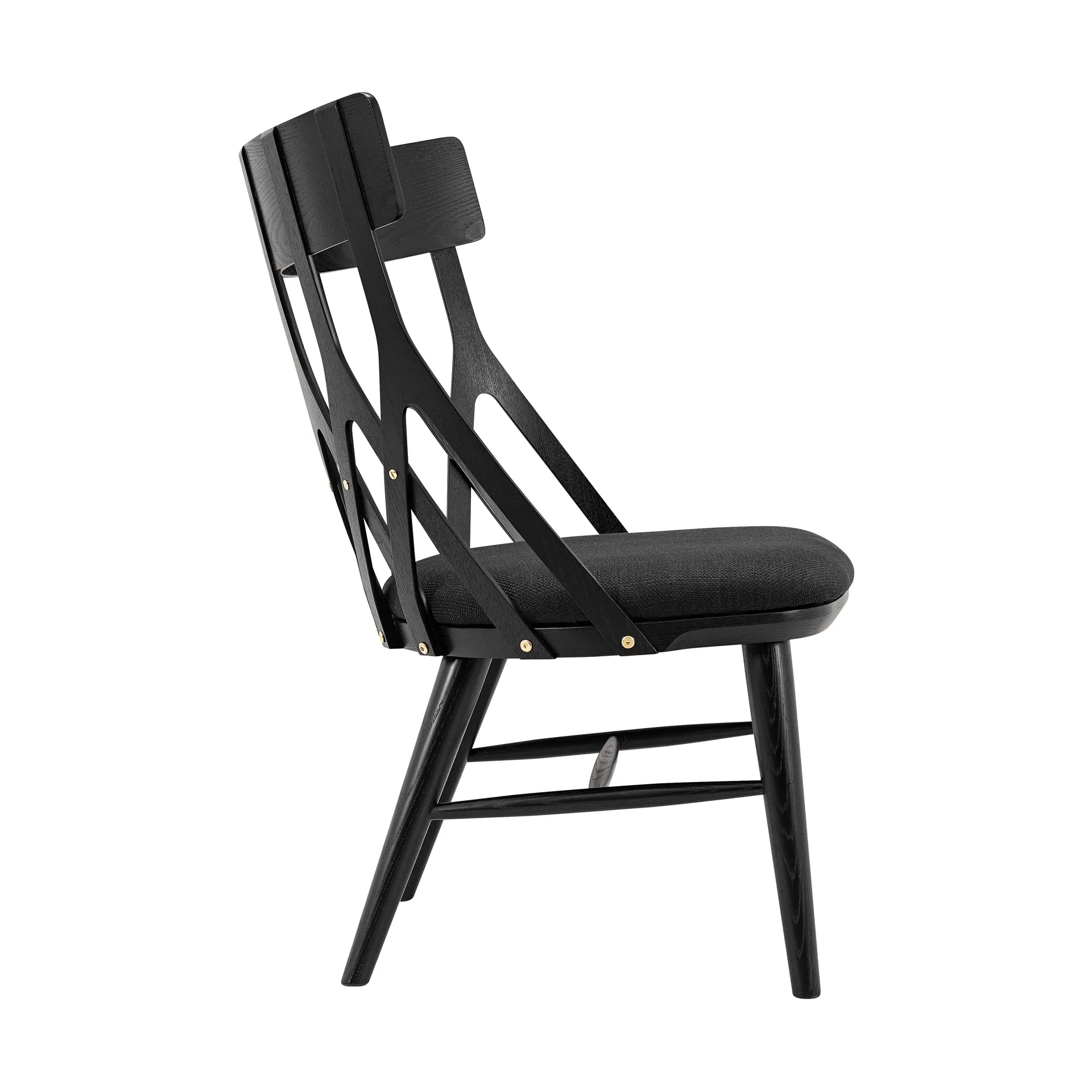 Y5 lounge chair, Black stained-black pad Hans K
