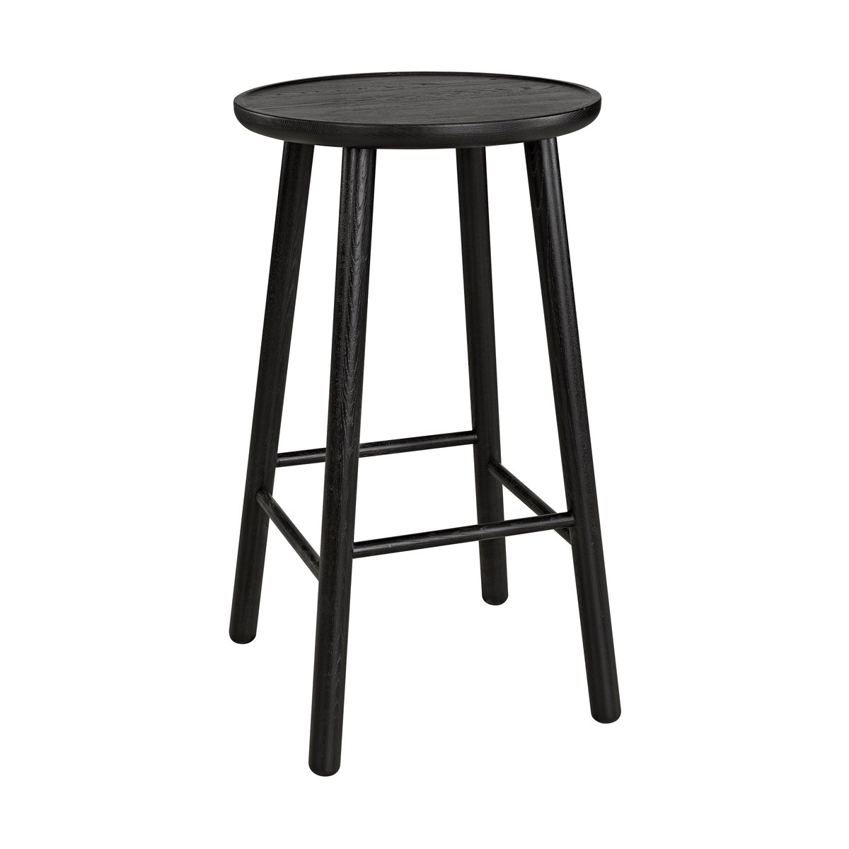 Hans K ZigZag bar stool 63 cm Black stained | Scandinavian Design | Bar stools | Black
