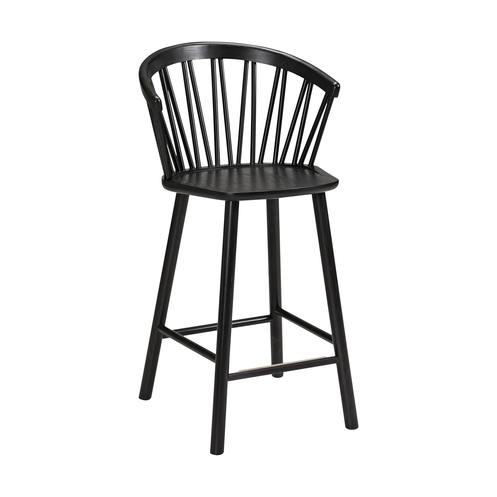 ZigZag bar stool karm 63 cm, Black stained Hans K