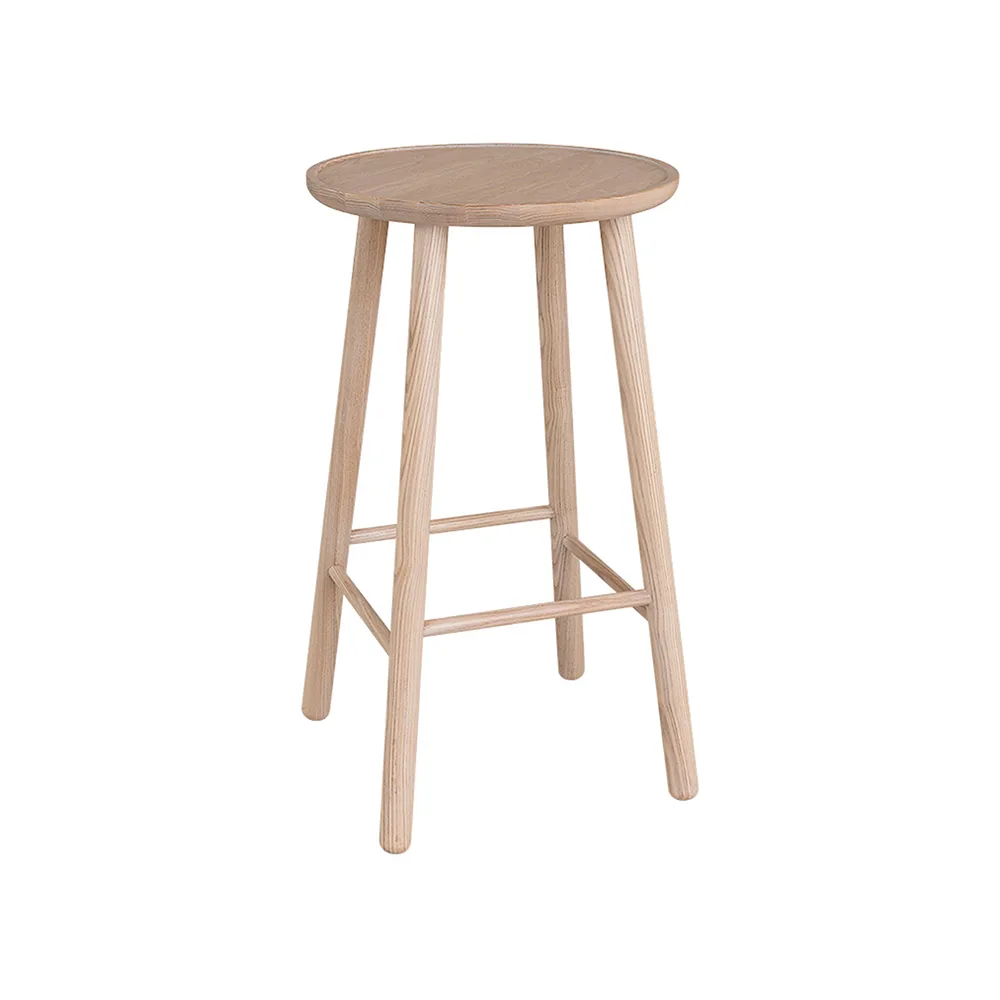 ZigZag round bar stool 63 cm, Blonde ash Hans K