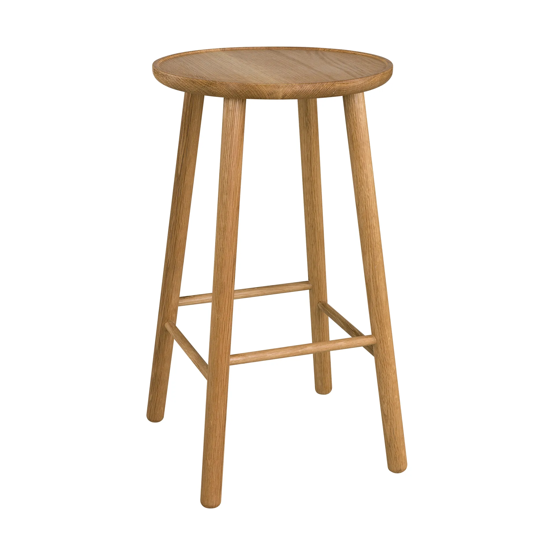 ZigZag round bar stool 63 cm, Oiled oak Hans K