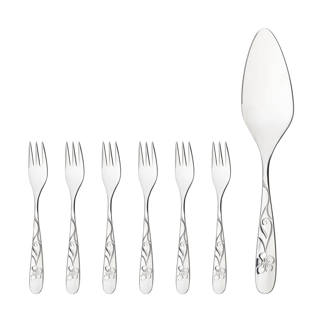 Hardanger Bestikk Sanna cake set 7 pieces | Scandinavian Design | Cake knives & servers | Silver-coloured