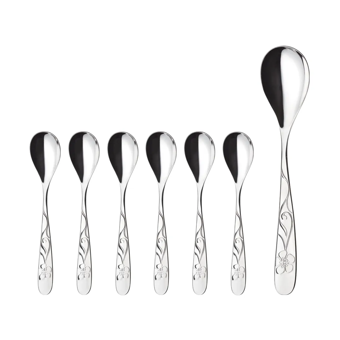 Hardanger Bestikk Sanna dessert set 7 pieces | Scandinavian Design | Dessert cutlery | Silver-coloured