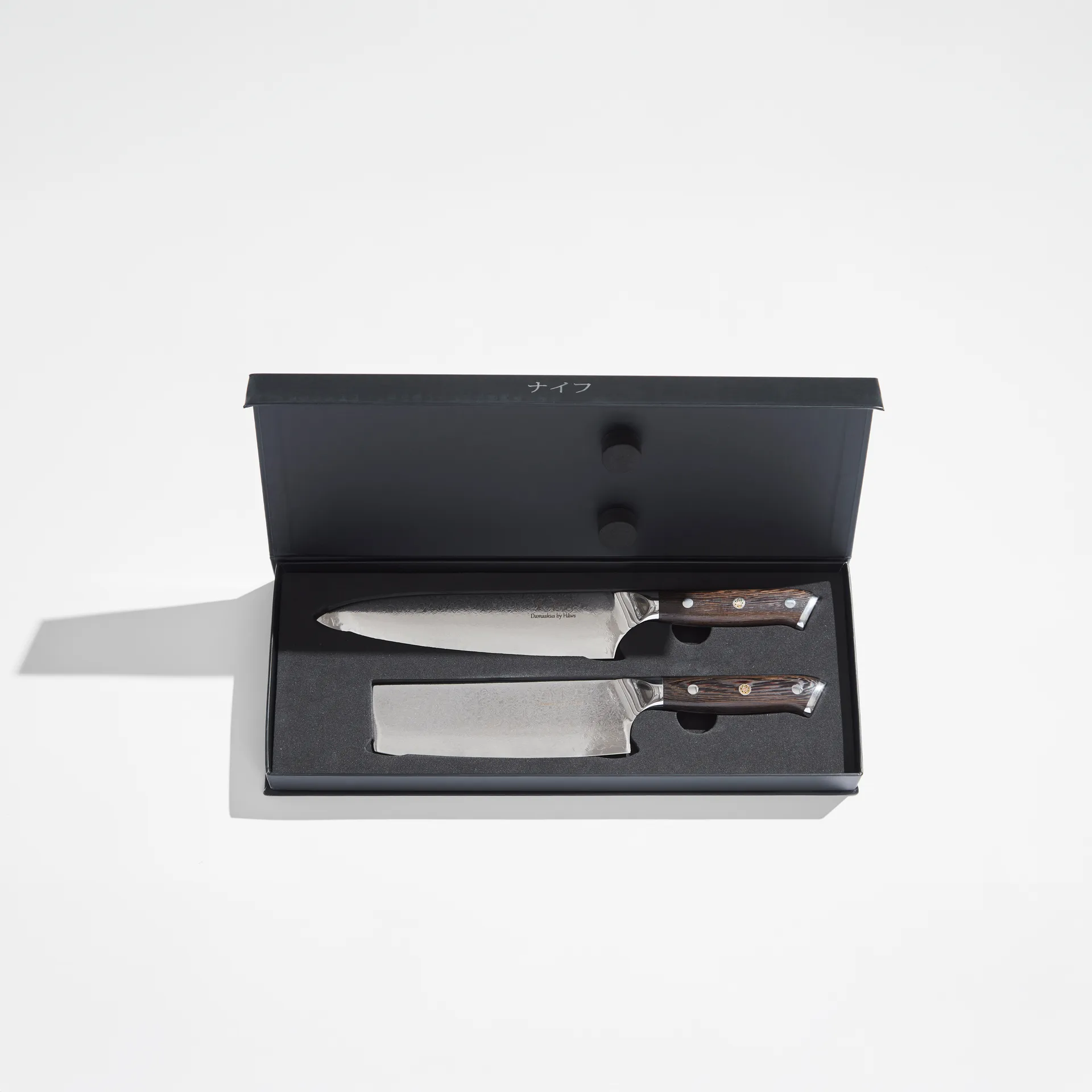 Damascus By Hâws chef & vegetable knife set 2 pieces, Wenge Hâws