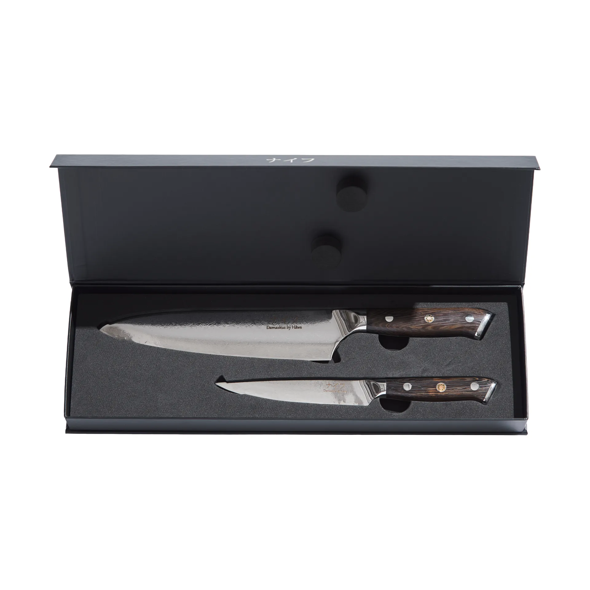 Damascus By Hâws chef's & all-purpose knife set 2 pieces, Wenge Hâws