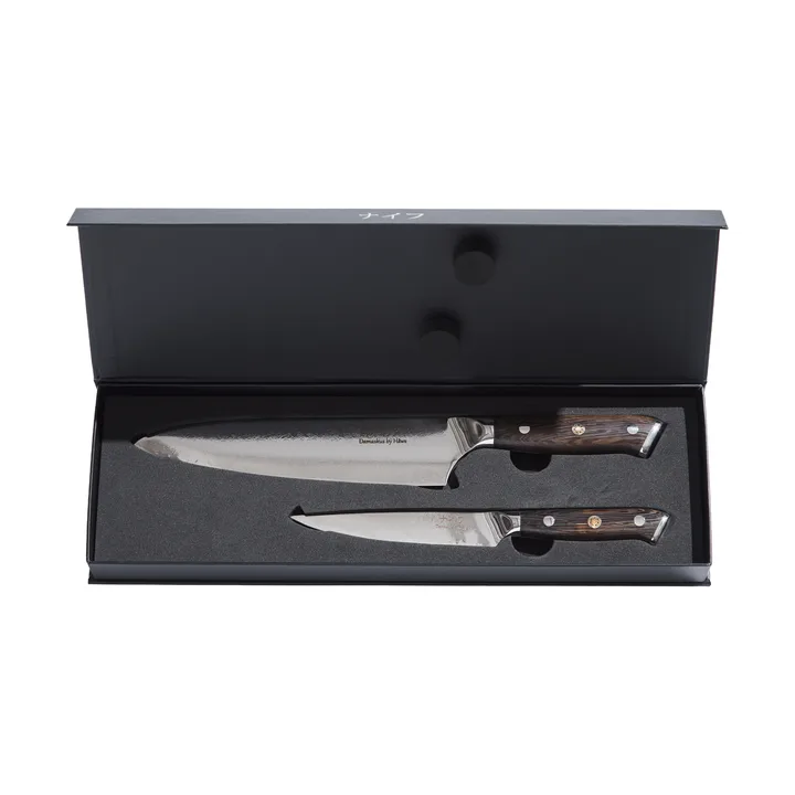 Damascus By Hâws chef's & all-purpose knife set 2 pieces - Wenge - Hâws