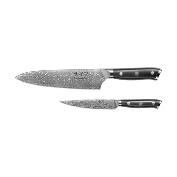 Damascus by Hâws kitchen & utility knife set 2 pieces - Black-stainless steel - Hâws