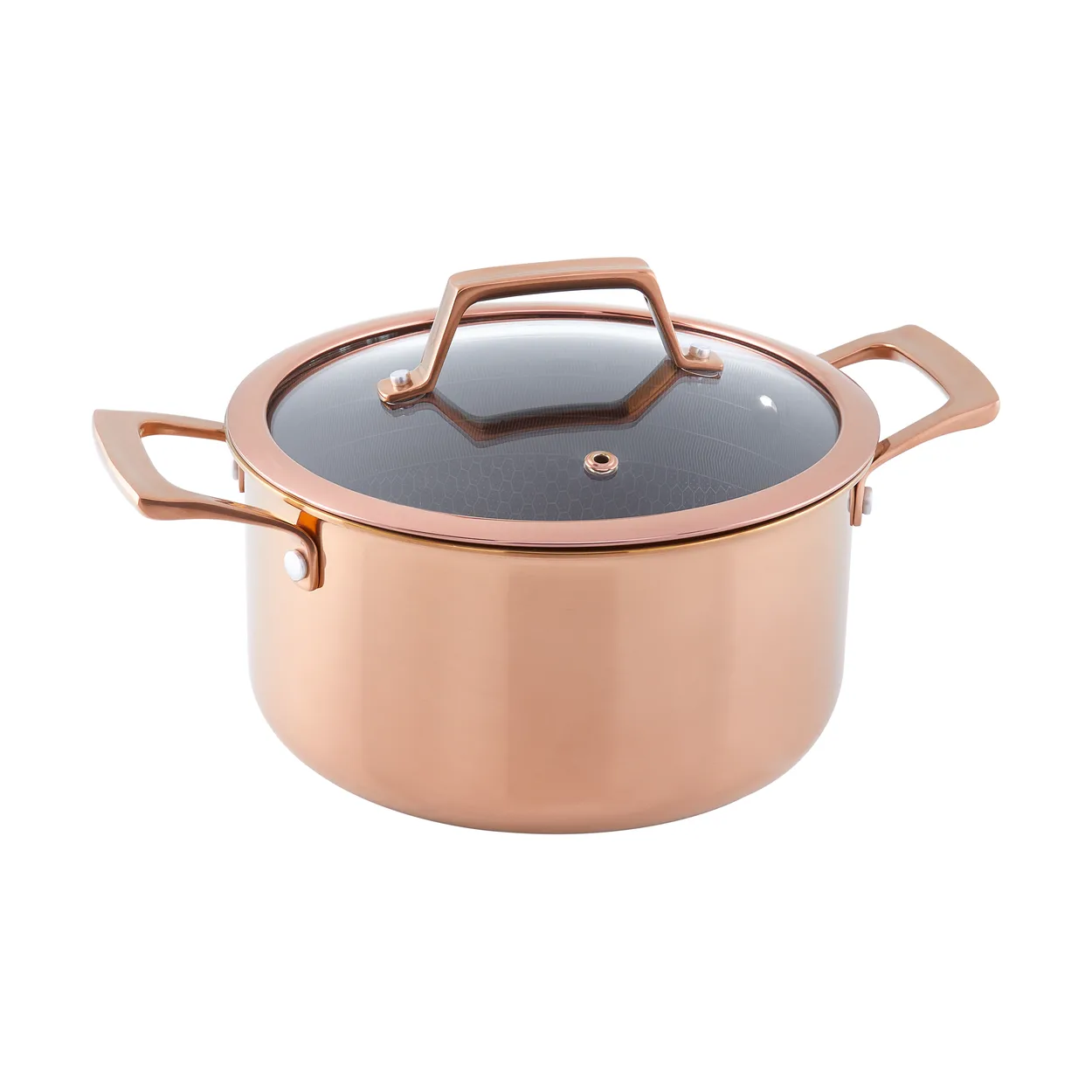 Hâws Santo casserole with lid hybrid coating 3.4 L Rose Gold