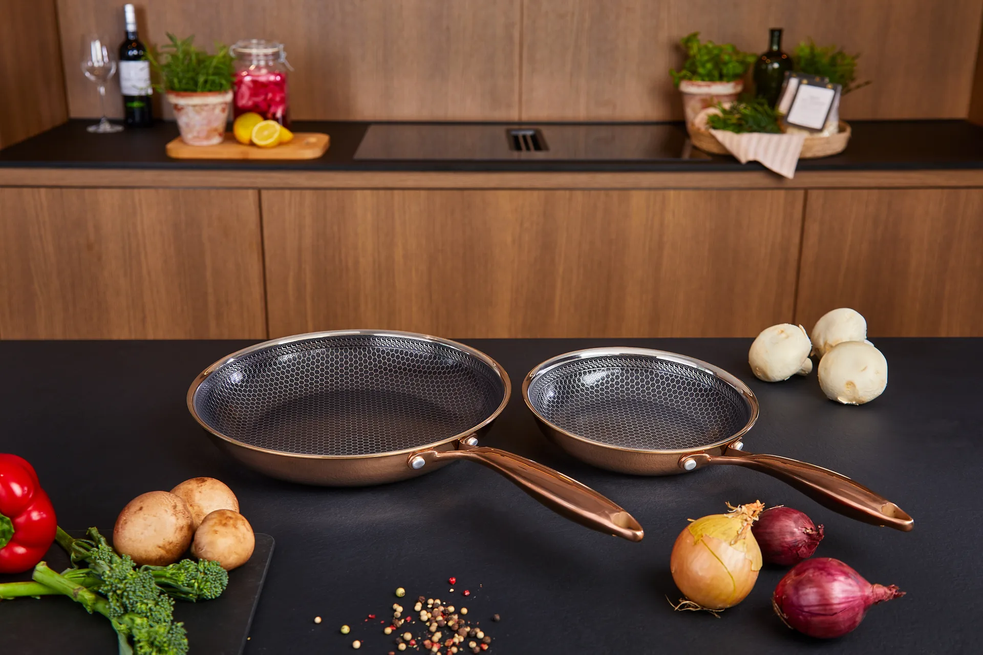 Hâws Santo frying pan set hybrid coating 2-piece, Rose Gold Hâws