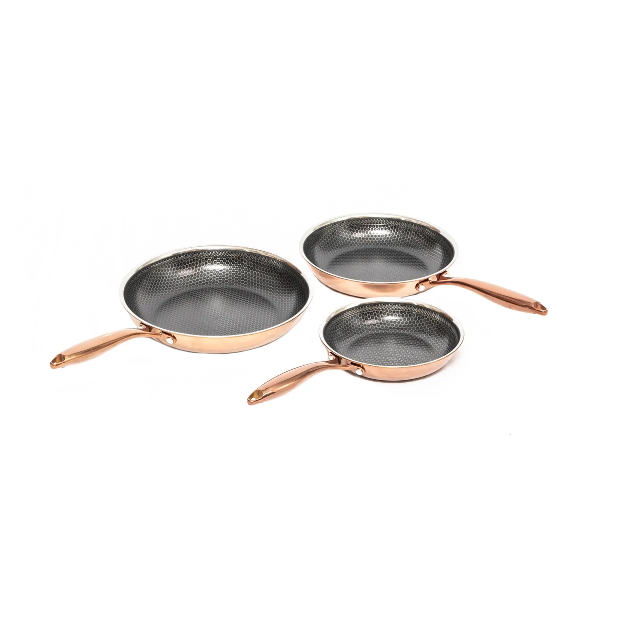 Hâws Santo frying pan set hybrid coating 3-piece Rose Gold