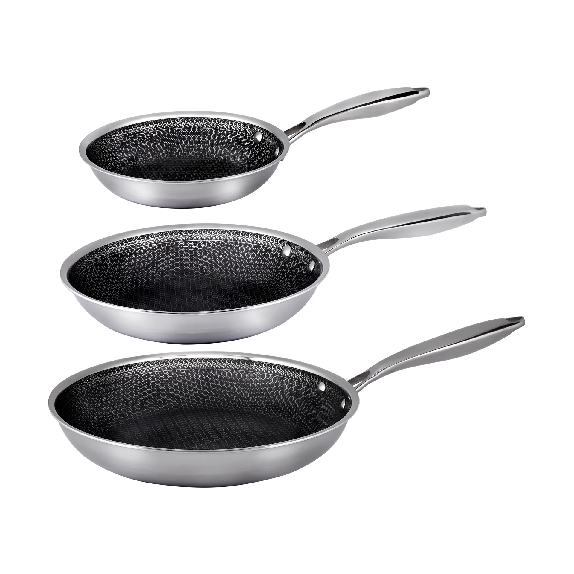 Hâws Santo hybrid coating frying pan set 3 pieces, Stainless steel Hâws