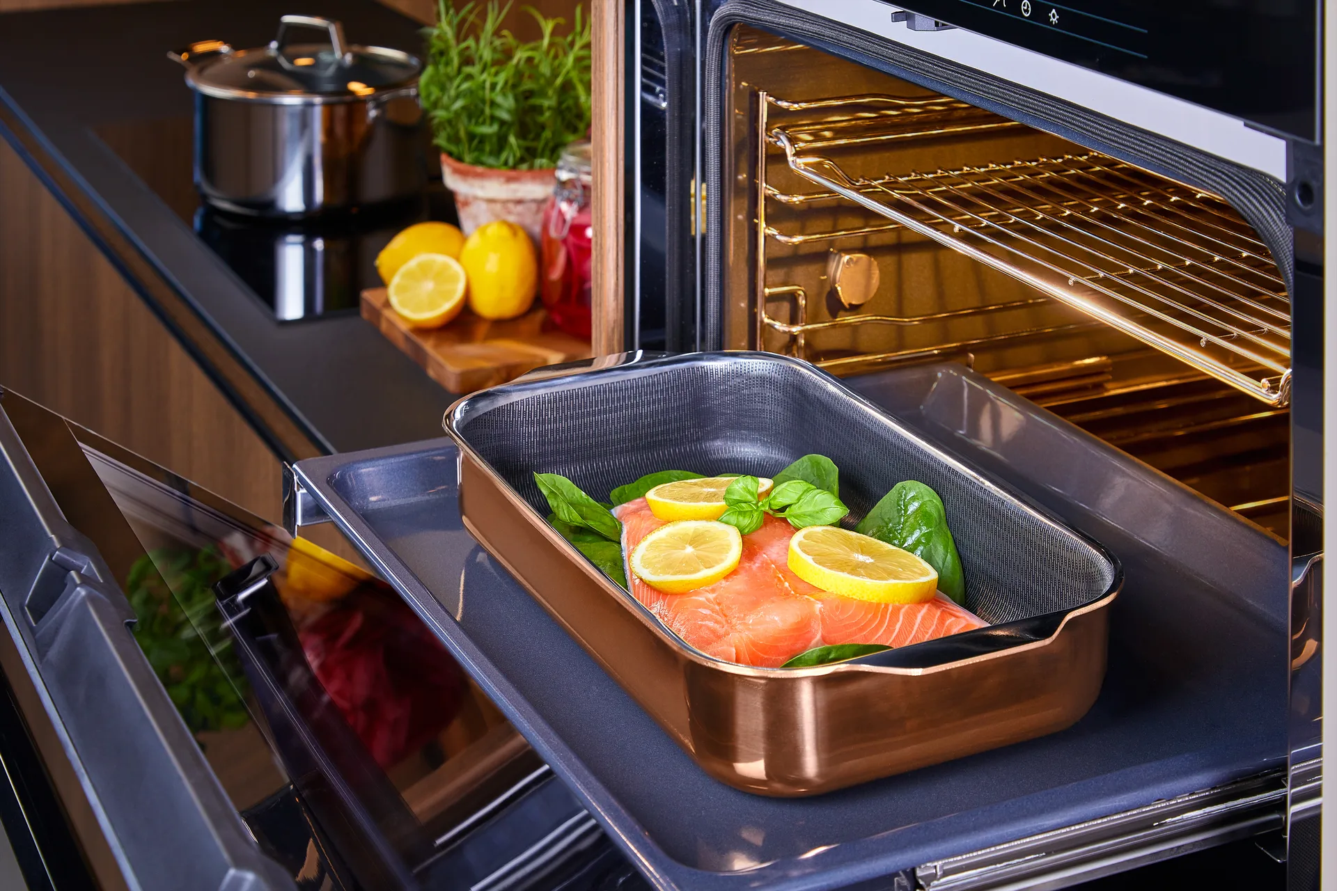 Hâws Santo roasting pan oven dish hybrid coating rose gold, 32x18 cm Hâws