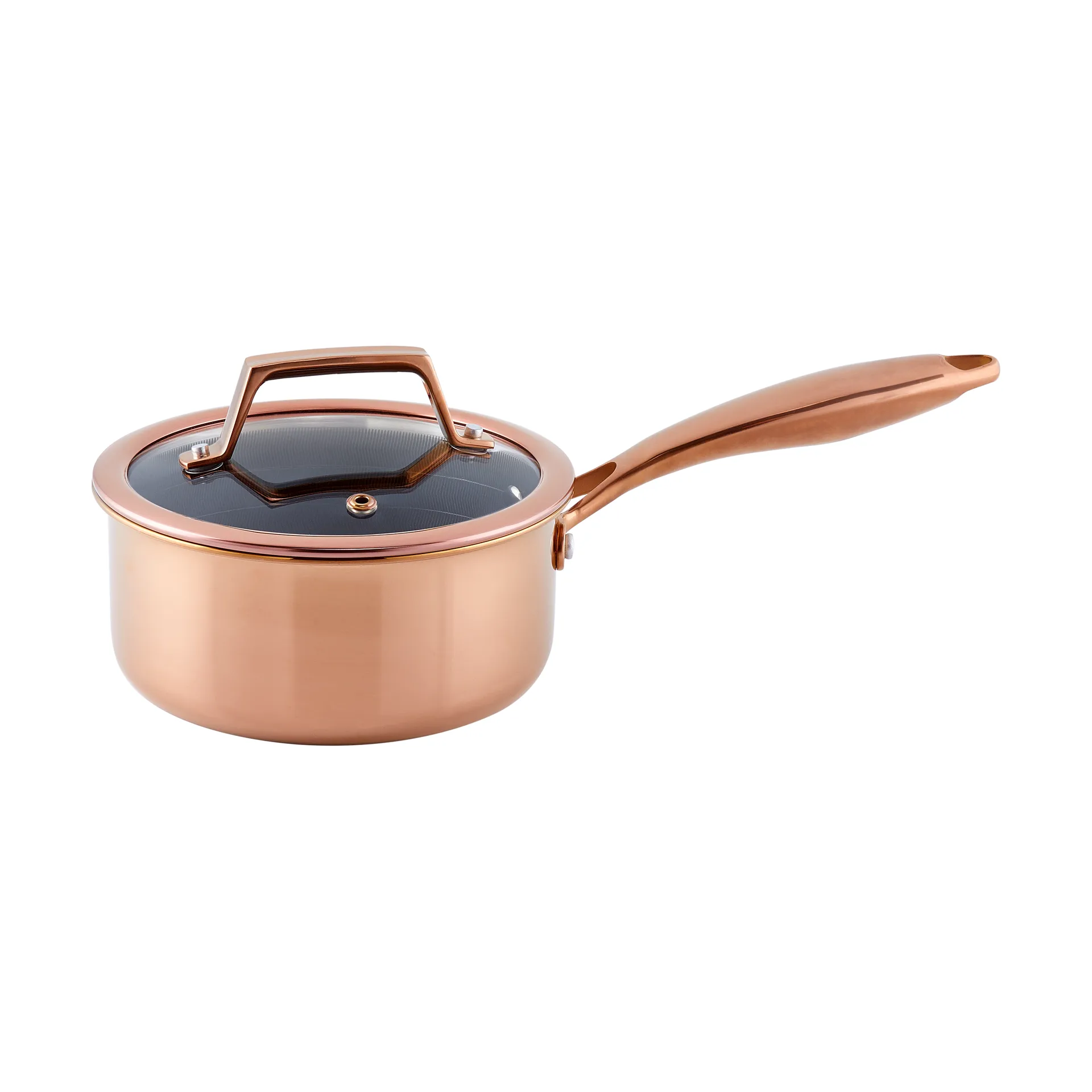 Hâws Santo saucepan with lid hybrid coating 1.5 L, Rose Gold Hâws