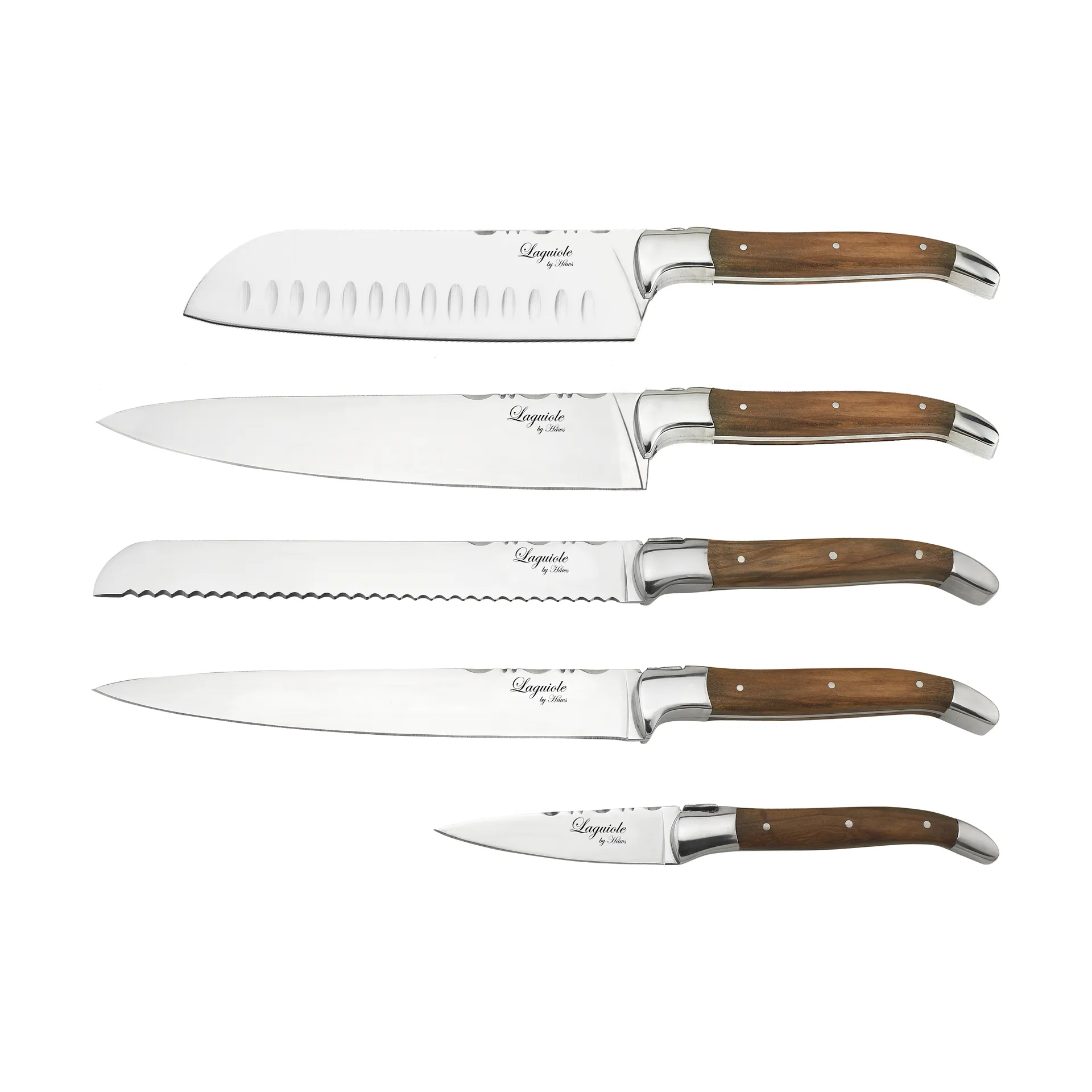 Laguiole By Hâws 5-piece kitchen knife set, Olive Hâws