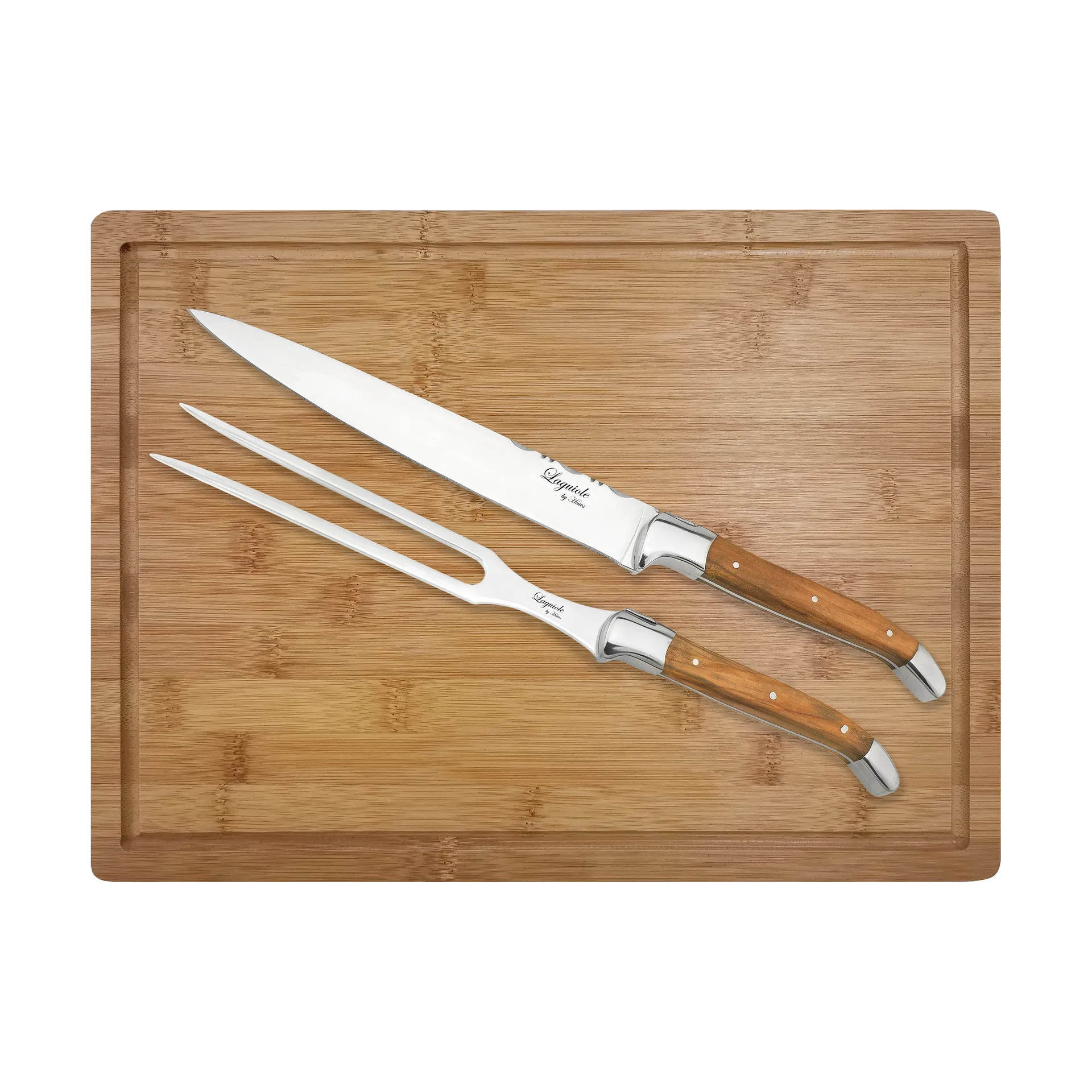 Laguiole By Hâws carving set with cutting board 3-piece, Olive Hâws