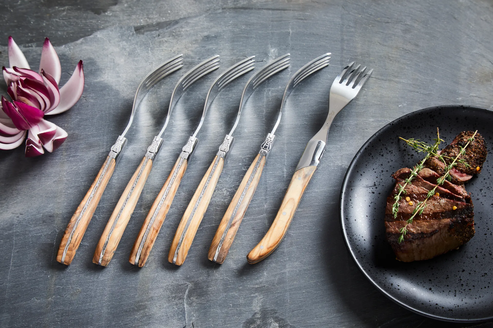 Laguiole By Hâws grill knife 6-pack, Olive Hâws