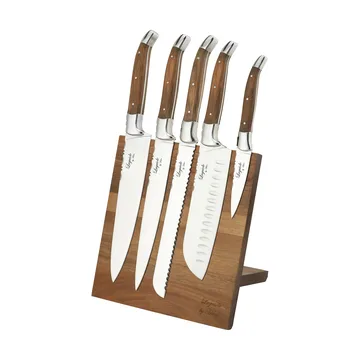 Laguiole By Hâws knife set with block 6-piece - Olive - Hâws