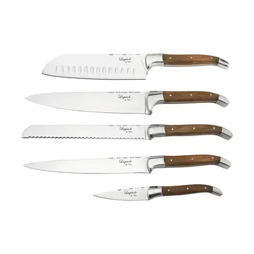 Laguiole By Hâws knife set with block 6-piece - Olive - Hâws