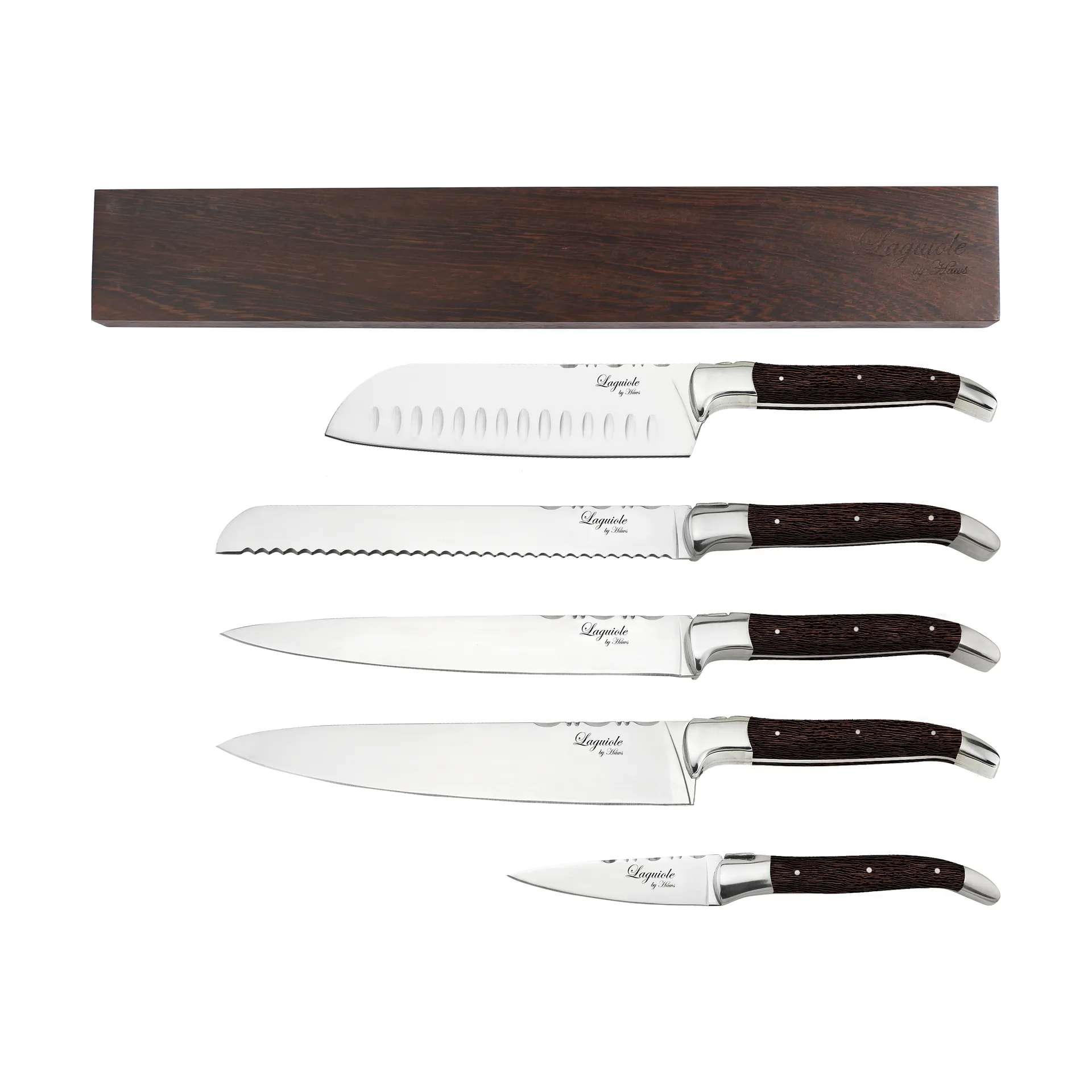 Laguiole by Hâws knife set with magnetic strip 6-piece, Wenge Hâws