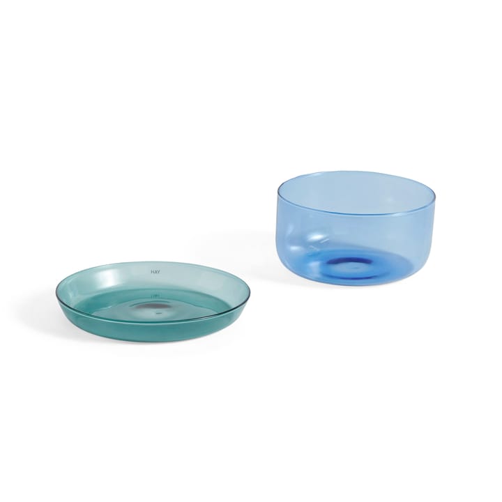 2-in-1 serving set bowl and saucer - Light blue-aqua - HAY