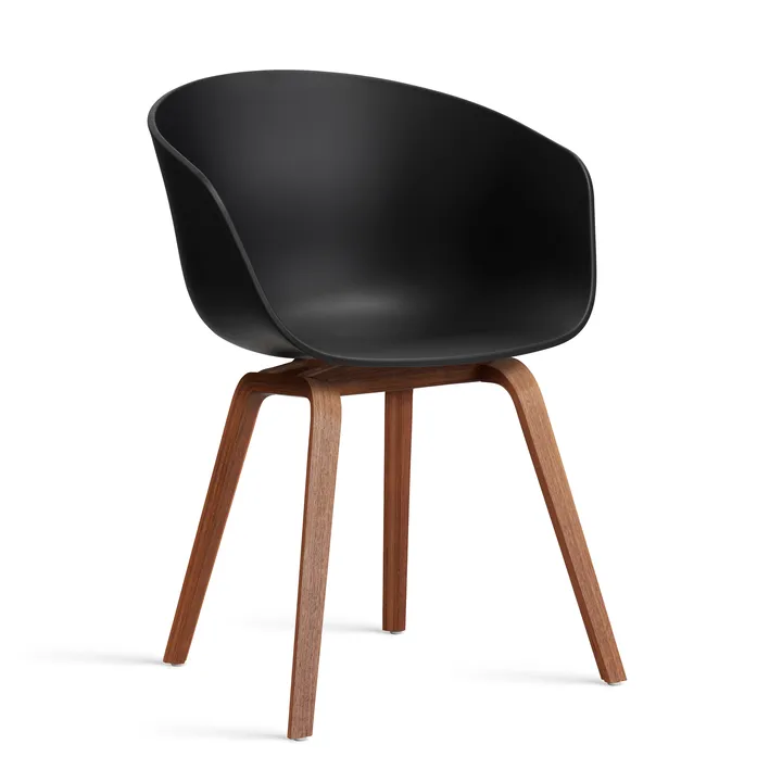 About a Chair 22 2.0 chair - Black-lacquered walnut frame - HAY