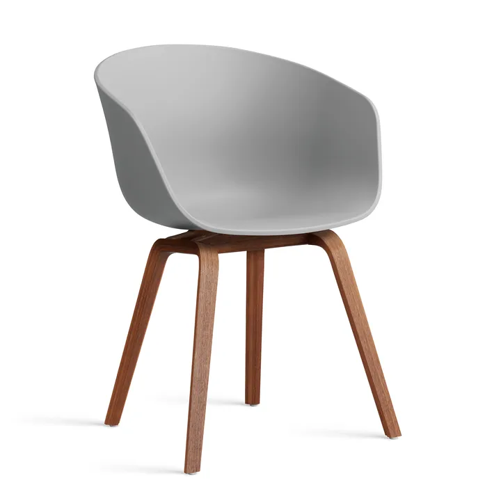 About a Chair 22 2.0 chair - Concrete grey-lacquered walnut frame - HAY