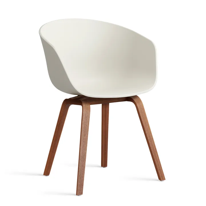 About a Chair 22 2.0 chair - Melange cream-lacquered walnut frame - HAY