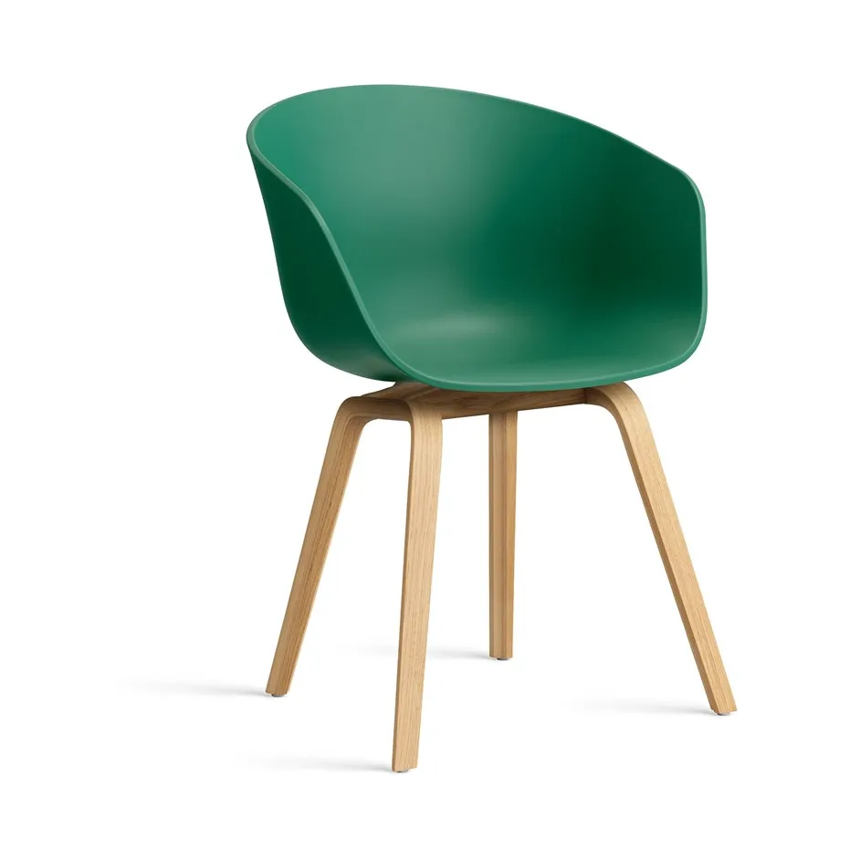 About a Chair AAC22 chair, Teal green-lacquered oak frame HAY