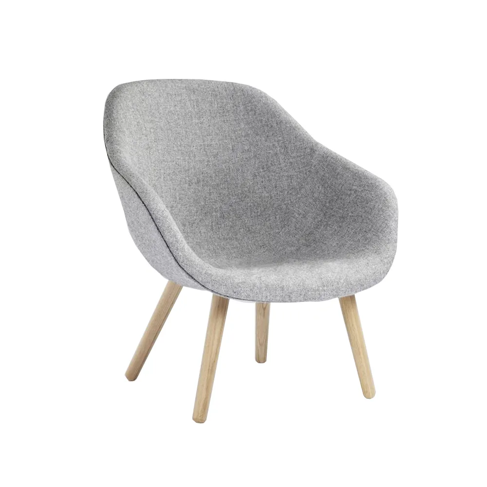 About A Lounge AAL82 lounge chair, fabric Hallingdal 130 grey, soap-treated oak legs HAY