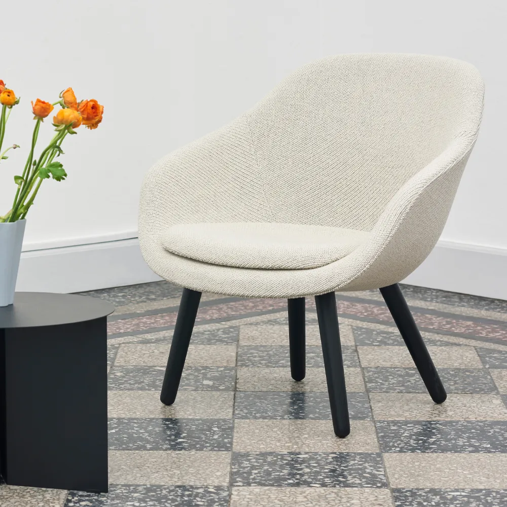 About A Lounge AAL82 lounge chair, fabric Hallingdal 130 grey, soap-treated oak legs HAY