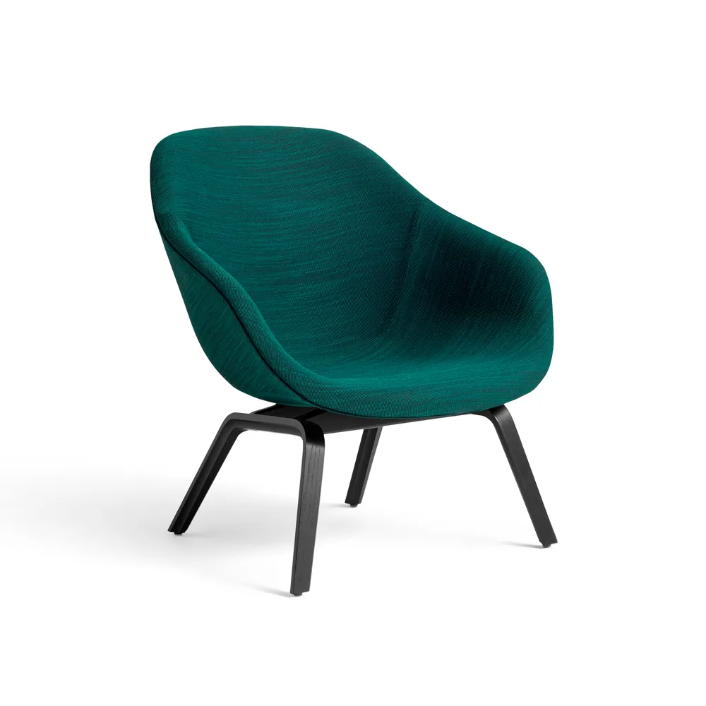 About A Lounge AAL83 lounge chair, Fabric Raas 982 green-black oak legs HAY