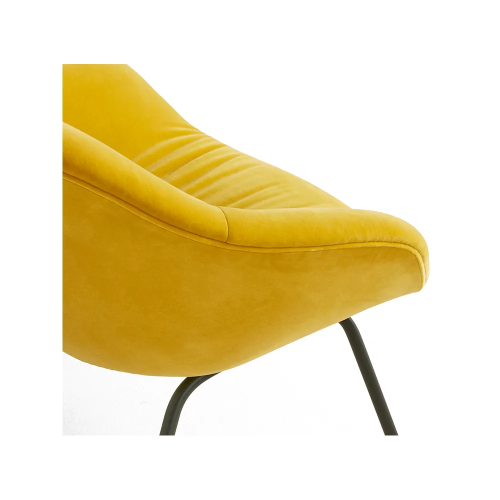 About a Lounge AAL87 Soft armchair, Lola yellow-black steel frame HAY