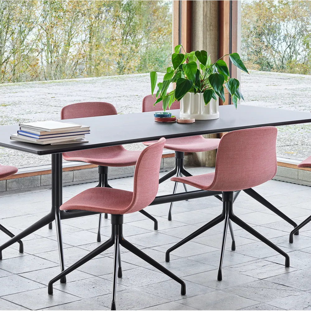 About a Table 10 dining table, Black linoleum 160x80 cm Black frame HAY