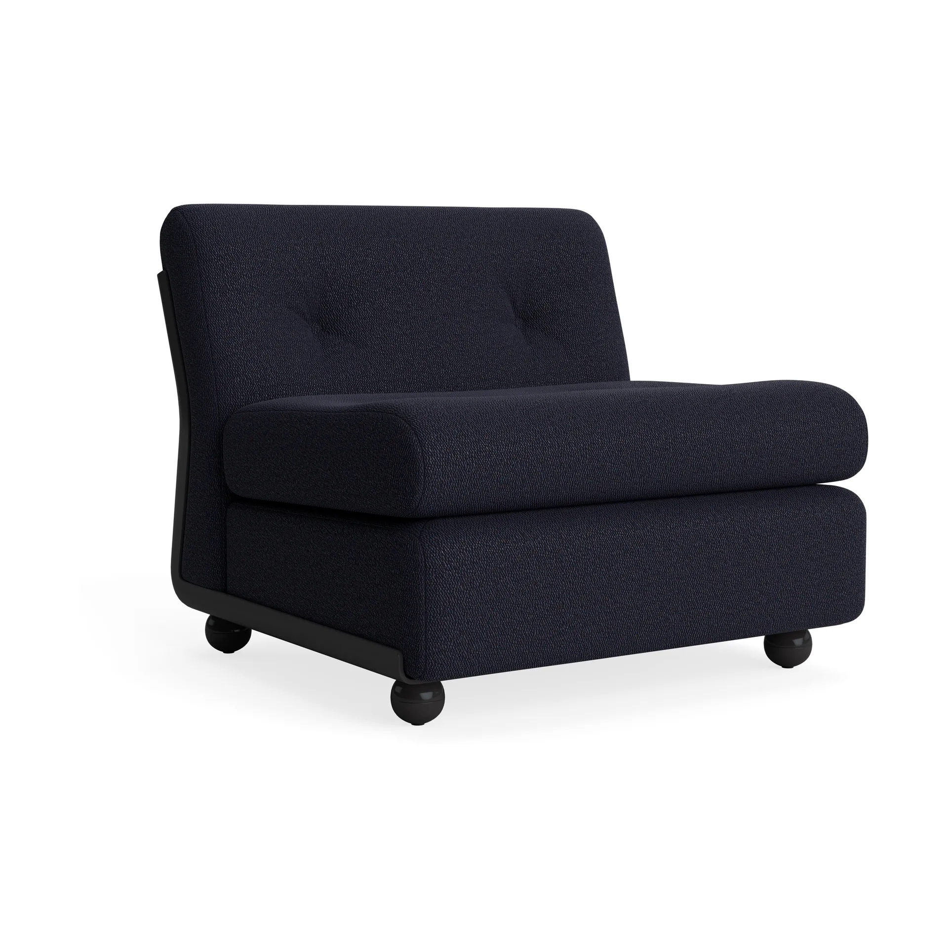 Amanta sofa module, Anthracite-turf blue red mélange, 1-seater/armchair HAY