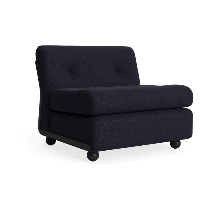 Amanta sofa module - Anthracite-turf blue red mélange, 1-seater/armchair - HAY